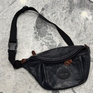 Classic Black Leather Belt Bag